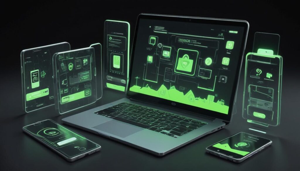 A collage of digital devices. This image could feature a laptop, smartphone, and tablet with various digital marketing assets displayed on each screen. This visually reinforces the multi-platform nature of digital marketing.